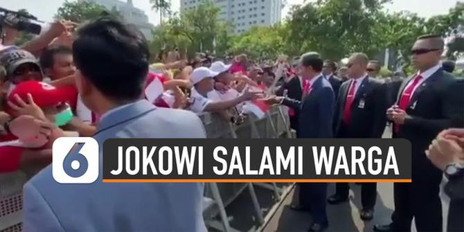 VIDEO: Momen Jokowi Hampiri dan Salami Warga Sebelum Acara Pelantikan
