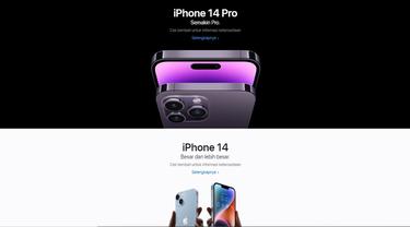 iPhone 14 dan iPhone 14 Pro sudah dipajang di situs Apple Indonesia (Tangkapan layar situs Apple ID)