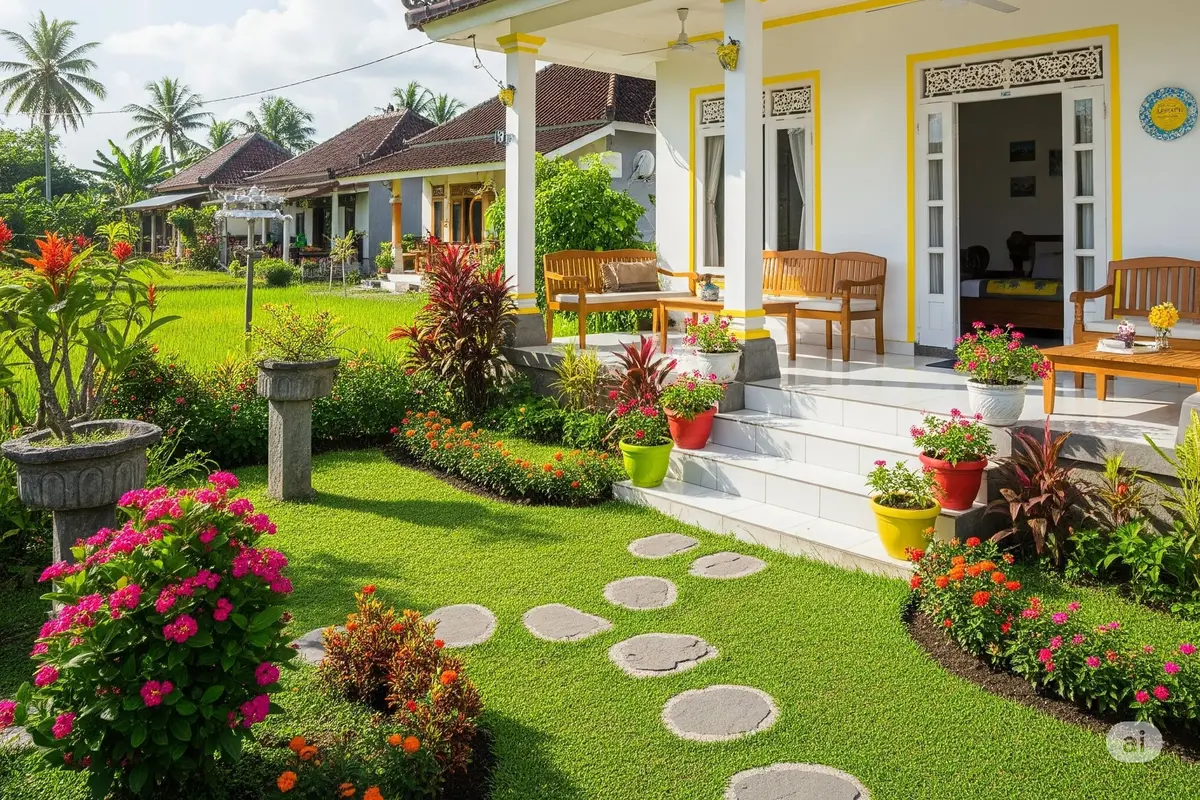Rumah Teras Terbuka & Taman Depan