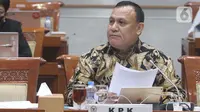 Ketua Komisi Pemberantasan Korupsi (KPK), Firli Bahuri saat mengikuti rapat kerja dengan Komisi III DPR di Kompleks Parlemen, Senayan, Jakarta, Rabu (7/9/2022). Rapat tersebut membahas RKA K/L tahun 2023 dan pembahasan usulan program yang akan didanai oleh DAK. (Liputan6.com/Angga Yuniar)