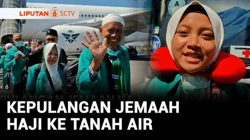 VIDEO: Tiga Kloter Jemaah Haji Tiba di Bandara Juanda