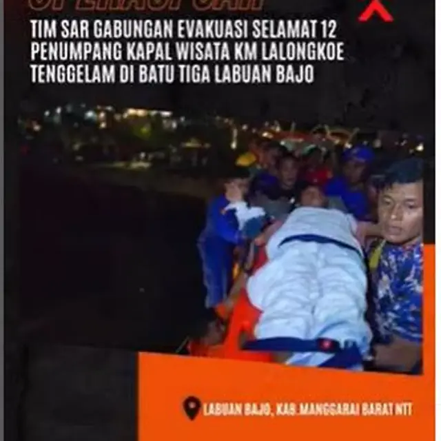 Kapal Wisata Kembali Tenggelam di Labuan Bajo, 12 Penumpang dan Kru Ditemukan Selamat