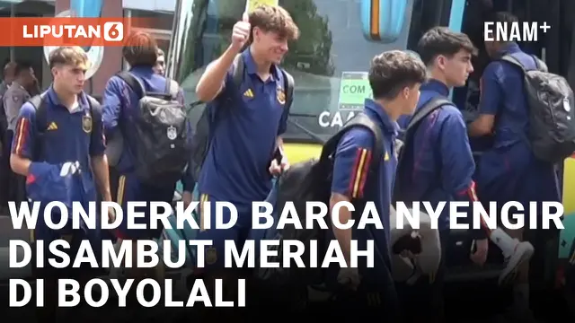 Bintang Muda Barcelona Marc Guiu Disambut Meriah Saat Timnas Spanyol U-17 Tiba di Boyolali