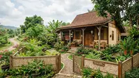 7 Rumah Kampung Nuansa Natural dengan Pagar Bambu dan Kayu, Inspirasi Hunian Adem dan Estetik