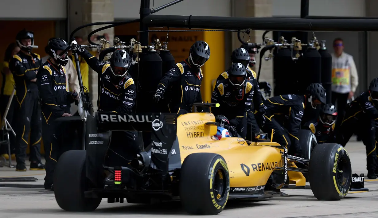 Renault Sport Formula One Team menempati urutan ke-9 dengan hanya mengumpulkan total poin 8 hingga saat ini. (Lars Baron/Getty Images/AFP)