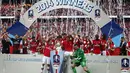 Arsenal sukses menjadi kampiun Piala FA usai membekuk Hull City 3-2 di Stadion Wembley, London, (18/5/2014). (REUTERS/Darren Staples)