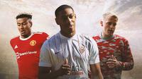 Ilustrasi - Jesse Lingard, Anthony Martial, Donny van de Beek (Bola.com/Adreanus Titus)