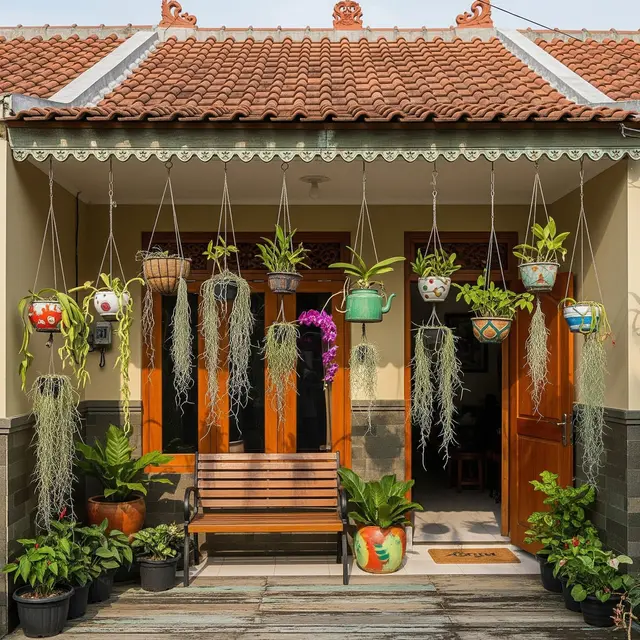 9 Desain Teras Sejuk dengan Tanaman Gantung, Hadirkan Kesejukan dan Estetika di Rumah