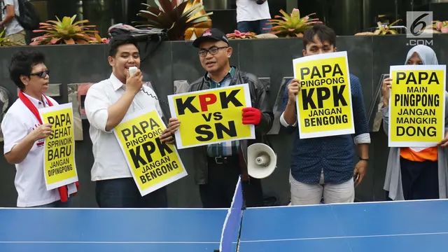 Pertandingan Tenis Meja KPK Lawan Setya Novanto