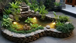 6 Model Kolam Ikan Dangkal dengan Batu Alam yang Mudah Dibersihkan, Cocok untuk Rumah Minimalis