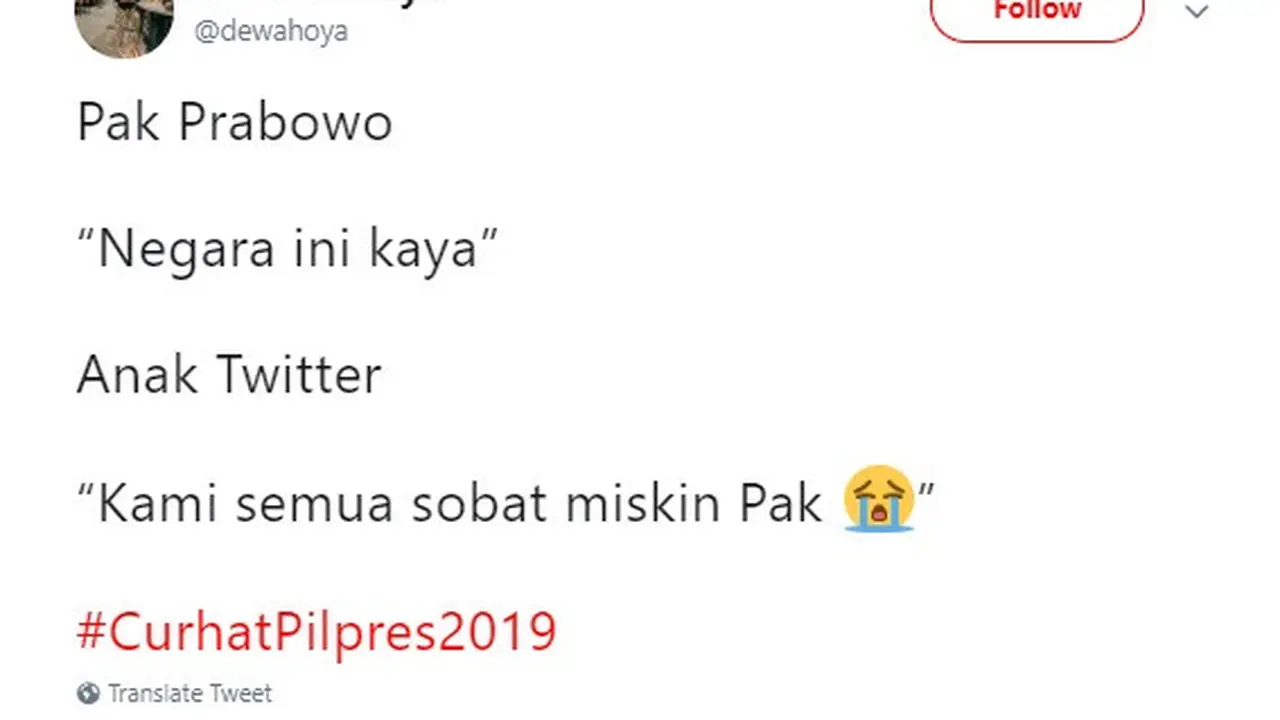 curhat pilpres (foto: @dewahoya)
