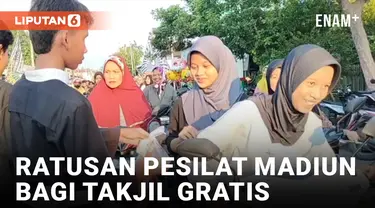 Ratusan Anggota dari 5 Organisasi Pencak Silat di Madiun Bagikan Takjil Gratis