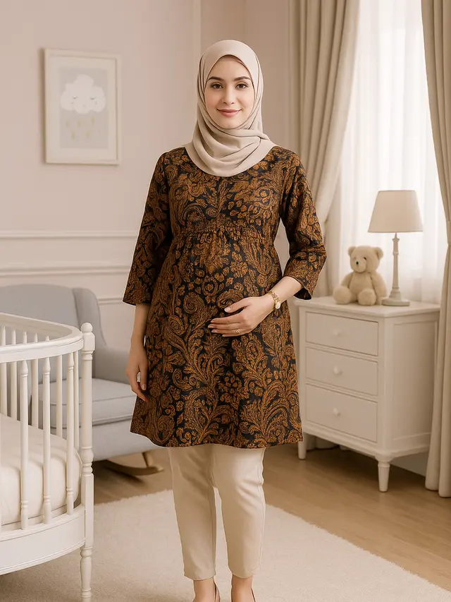Model Tunik Batik Ibu Hamil