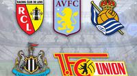 Ilustrasi - Lens, Union Berlin, Aston Villa, Newcastle, Real Sociedad (Bola.com/Erisa Febri)