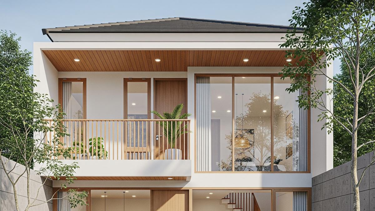9 Model Rumah Gaya Minimalis 2 Lantai Tipe 45, Hunian Modern Keluarga Muda