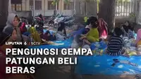 Pengungsi Gempa Patungan Beli Beras