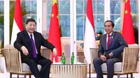 Presiden Joko Widodo atau Jokowi melakukan pertemuan bilateral dengan Presiden China Xi Jinping di Hotel The Apurva Kempinski Bali, Rabu 16 November 2022. (Dok. Biro Pers Sekretariat Presiden)
