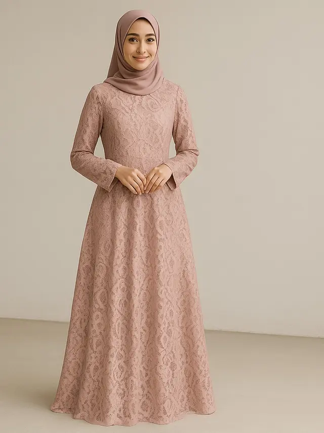 Model Gamis Brokat untuk Acara Siang Hari/ Ilustrasi gambar oleh AI