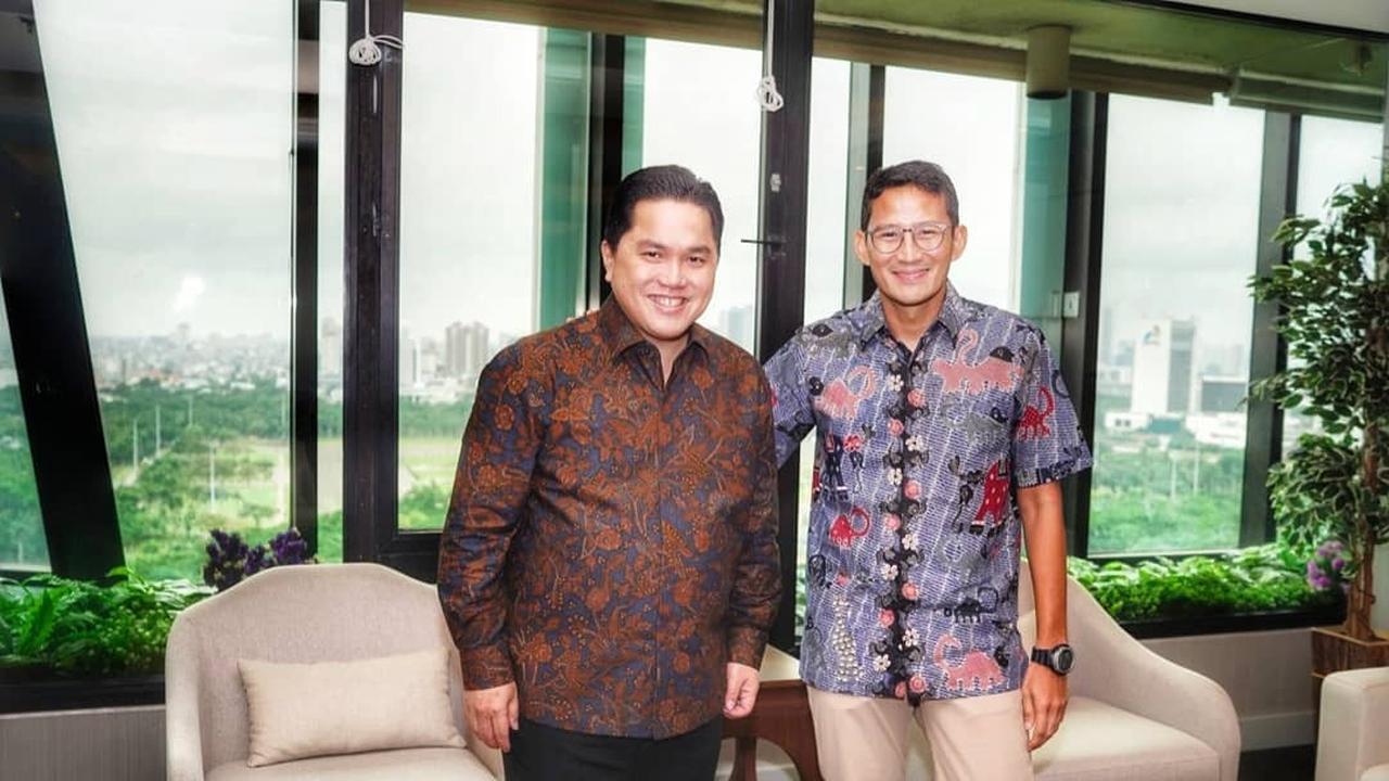 6 Potret Persahabatan Erick Thohir, Sandiaga Uno dan Muhammad Lutfi