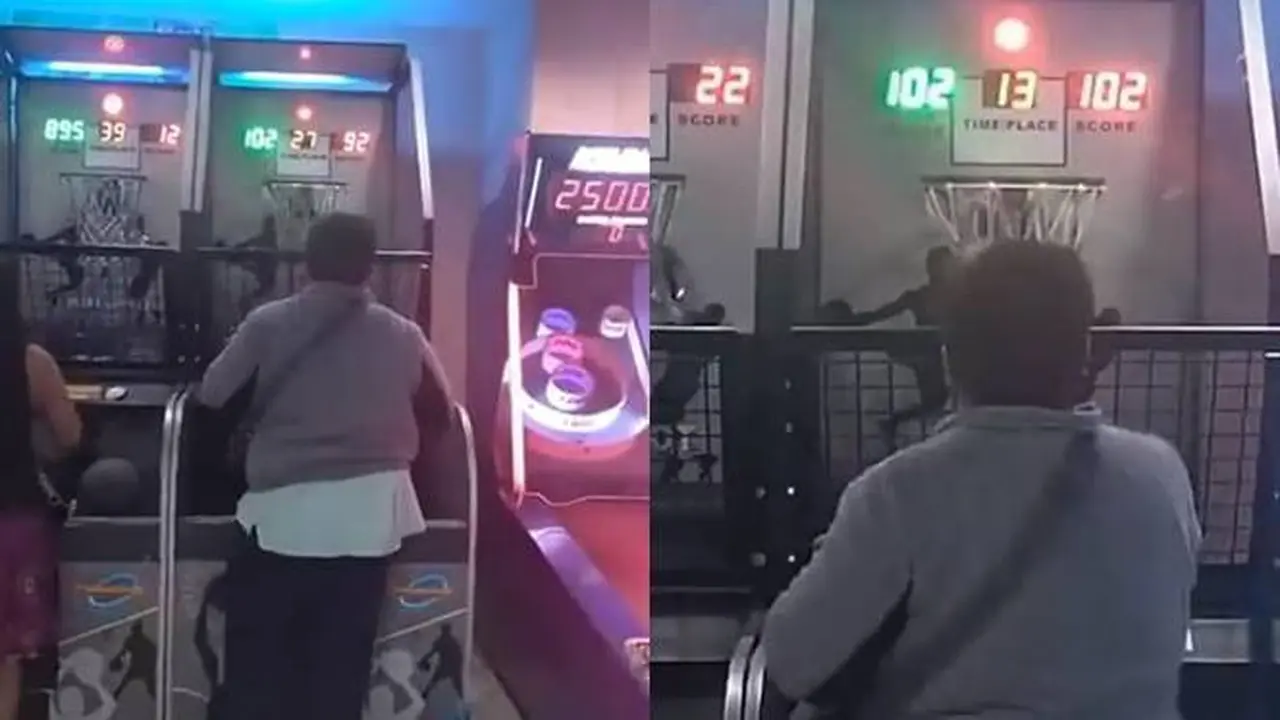 Viral Cara Nyeleneh Orang Main Game Basket di Mall Ini Pasti Bikin Menang