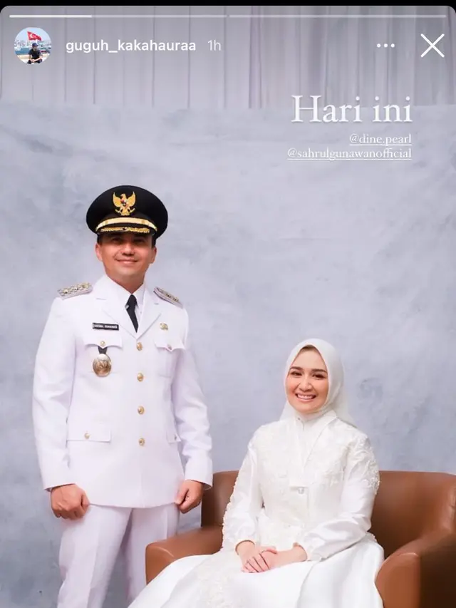 6 Potret Tasyakuran Pernikahan Sahrul Gunawan dan Dine Mutiara, Digelar di Rumah Dinas