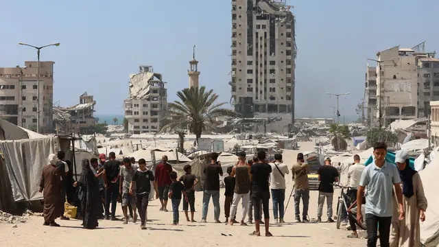 Digempur Israel, Gedung yang Dihuni Ratusan Warga Palestina di Gaza Nyaris Rata dengan Tanah