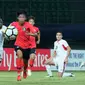 Timnas Korea Selatan U-19 menang 3-1 atas Yordania pada laga kedua Grup C Piala AFC U-19, di Stadion Patriot Candrabaga, Senin (22/10/2018). (dok. AFC)