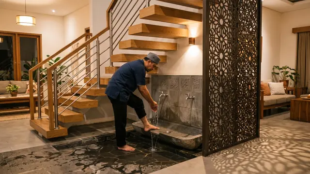 Model Tempat Wudhu di Bawah Tangga