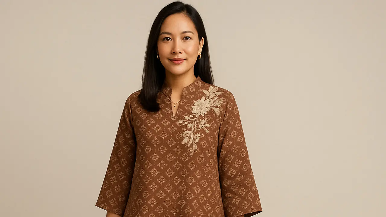 Tunik Batik dengan Bordir Asimetris (Foto: ChatGPT)