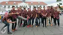Pengenalan tim Aspac Jakarta menghadapi IBL 2016 di Kawasan Kota Tua, Jakarta, Rabu (16/12/2015). Klub basket M88 Aspac Jakarta berencana menaturalisasi pebasket asal Amerika Serikat jelang kompetisi IBL 2016. (Liputan6.com/Yoppy Renato)