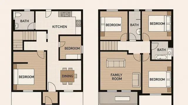 Denah Rumah Minimalis 3 Kamar 2 Lantai