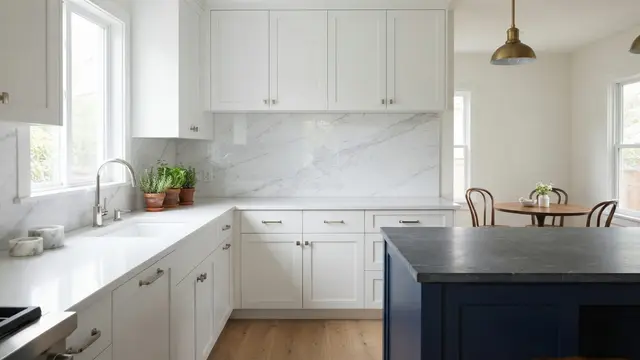 Model Backsplash Dapur dengan Motif Batu