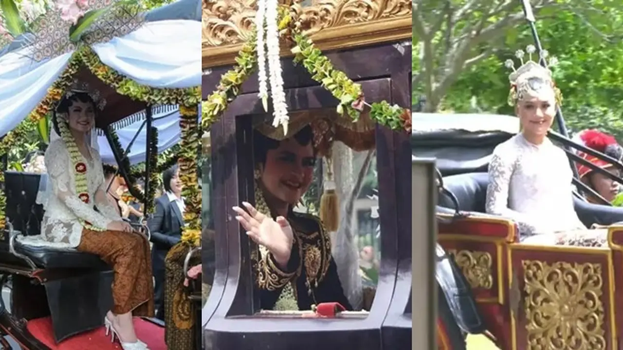 6 Beda Penampilan Selvi Ananda, Kahiyang Ayu dan Erina Gudono Naik Kereta Kencana Saat Menikah