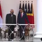 Presiden Joko Widodo atau Jokowi menyambut kunjungan kenegaraan Presiden Timor Leste Jose Ramos-Horta di Istana Kepresidenan Bogor Jawa Barat, Selasa (19/7/2022).