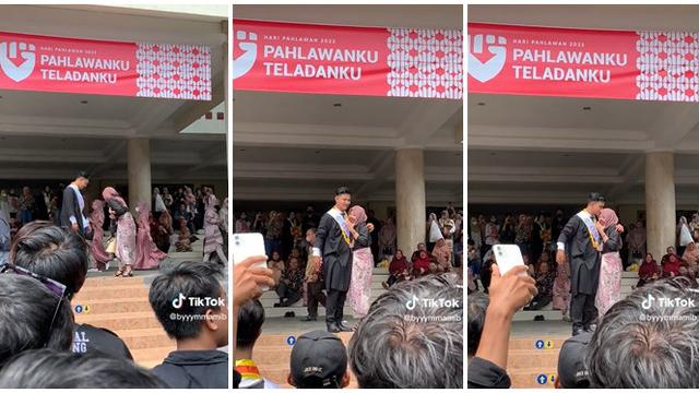 Viral Pria Ini Lamar Kekasihnya Usai Wisuda di Hadapan Keluarga dan Teman Kampus