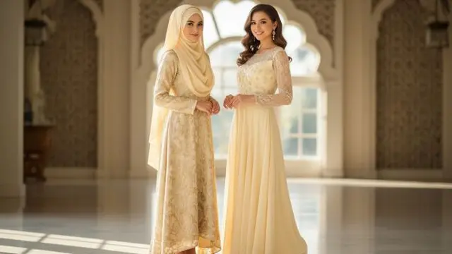 Ilustrasi Model Baju Wanita Warna Yellow Butter Tren Lebaran 2026/Gemini AI