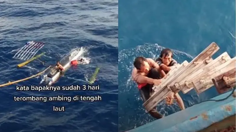 Viral Penyelamatan Dua Nelayan yang Terombang-ambing di Laut Selama 3 Hari