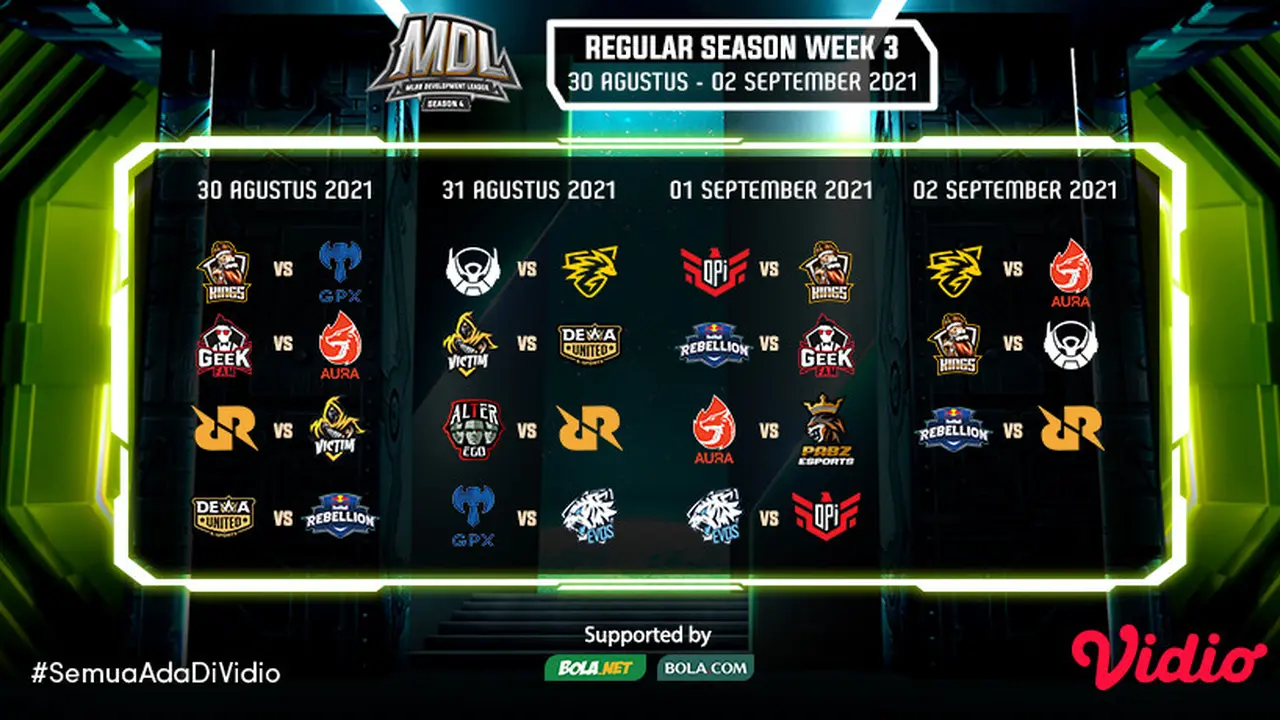 Jadwal dan Live Streaming MDL Indonesia Season 4 Pekan Ketiga di Vidio, 30 Agustus Hingga 2 September 2021
