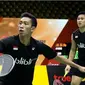 Wahyu Nayaka Arya Pangkaryanira / Ade Yusuf Santoso meraih gelar juara ganda putra pada ajang Victor Indonesia International Series 2017 di GOR Sudirman, Surabaya, Minggu (14/5/2017). (Humas PP PBSI)