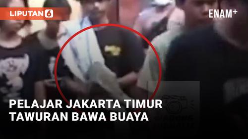VIDEO: Heboh! Pelajar di Jakarta Timur Tawuran Bawa Buaya