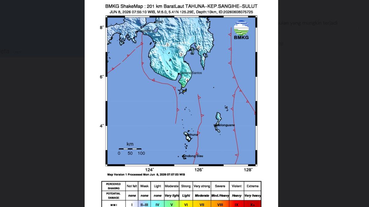 BMKG Akhiri Peringatan Dini Tsunami Akibat Gempa Sangihe