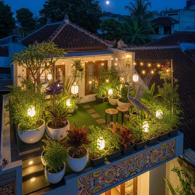 Desain Rumah Kecil dengan Rooftop Garden