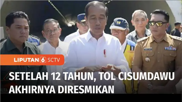 Presiden Joko Widodo meresmikan jalan tol Cileunyi Sumedang Dawuan atau tol Cisumdawu, di Sumedang, Jawa Barat. Pembangunan jalan tol ini memakan waktu hingga 12 tahun.