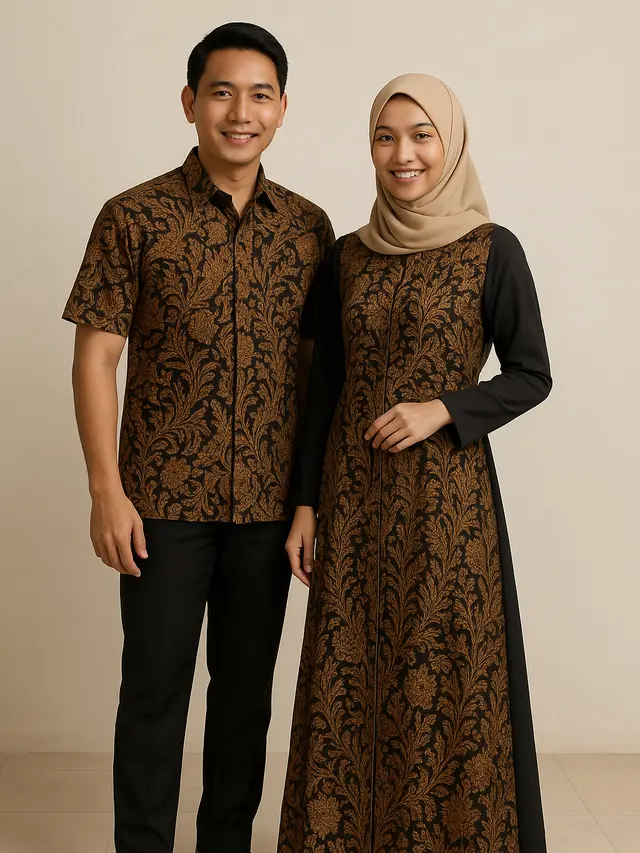Gamis Batik Sarimbit untuk Kondangan (Image by ChatGPT)