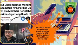 Cek fakta artikel Yaqut Cholil Qoumas minta KPK periksa Jokowi