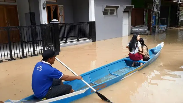 Banjir merendam 11 desa di empat kecamatan Kabupaten Cilacap, Jawa Tengah pada Desember 2018. (Foto: Liputan6.com/Muhamad Ridlo)
