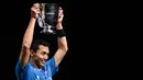 Keberhasilan Jonatan Christie menjuarai All England 2024 sekaligus menyudahi paceklik gelar sektor tunggal putra Indonesia selama 30 tahun terakhir. (JUSTIN TALLIS/AFP)