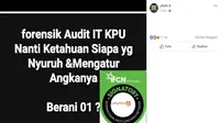[Cek Fakta] Bareskrim Polri Bukan Pusat Kendali Situng KPU