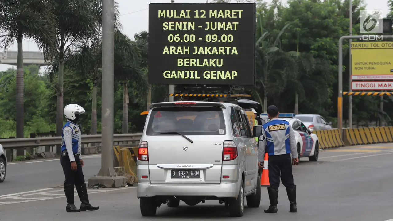 Ganjil Genap di Pintu Tol Bekasi Mulai Diberlakukan