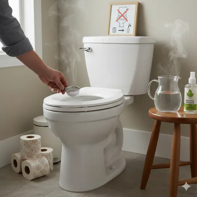 Cara Mengatasi WC Mampet dengan Bahan Dapur (Foto: Reve Art AI)